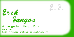 erik hangos business card